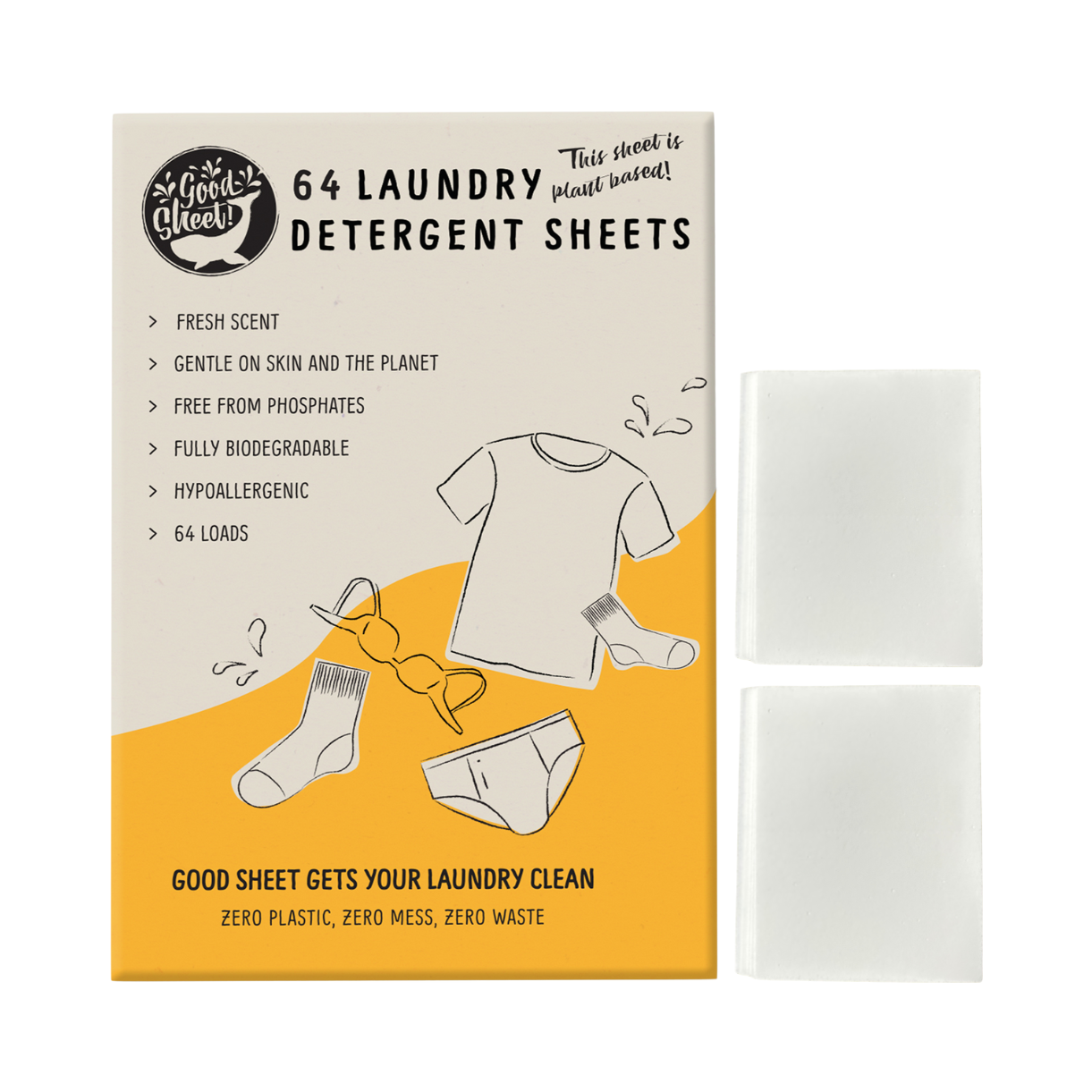 Laundry Detergent Sheets - Fresh Scent, 64 Washes