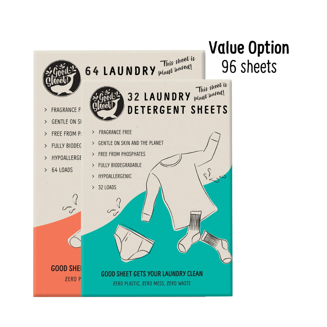 Laundry Detergent Sheets - Fragrance Free, 96 Washes