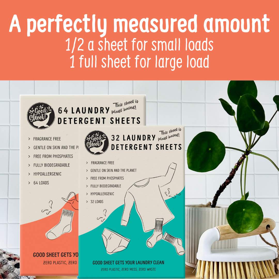 64 and 32 Laundry Detergent Sheets Fragrance Free Value Option with 96 Sheets Measured Amount