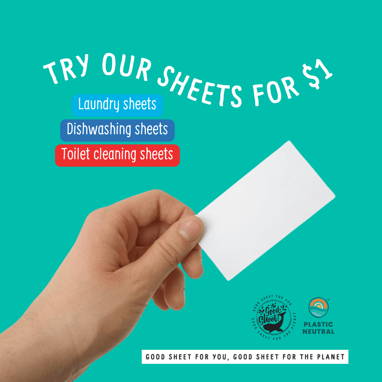 Try our sheets for 1 dollar only