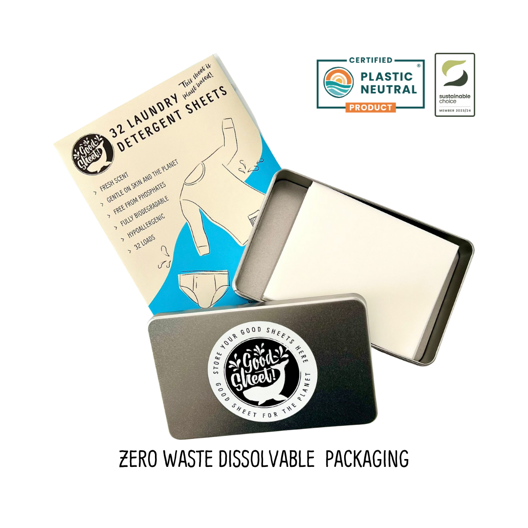 Zero Waste Dissolvable Packaging 32 Laundry Detergent Sheets Fresh Scent