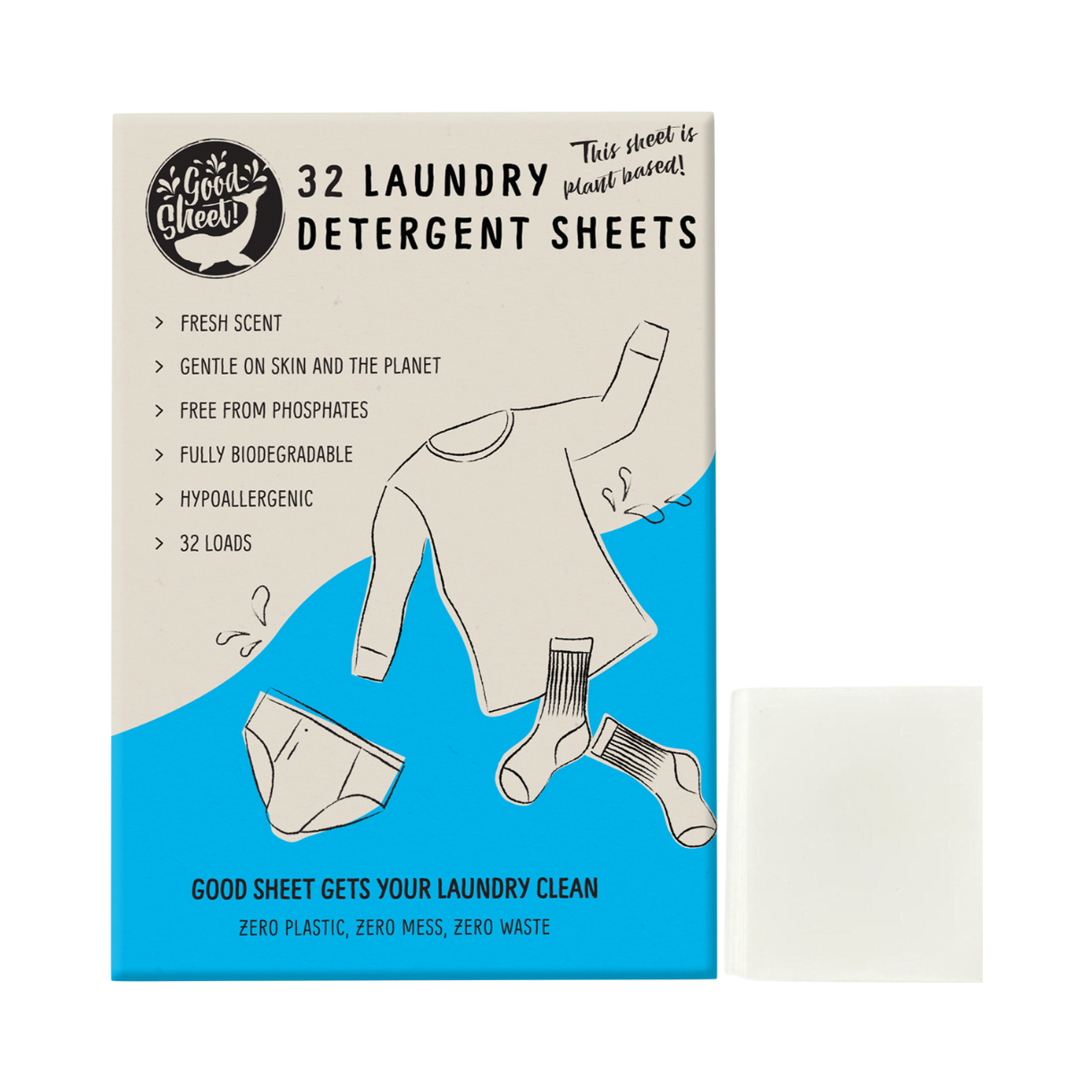 Laundry Detergent Sheets - Fresh Scent, 32 Washes